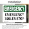 Signmission Boiler Stop, 10 in W x Rectangle, Vinyl Decal OS-2PACK-EM-D-710-L-10300 - alternate 3